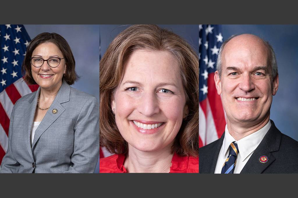 From left, Suzan DelBene, Kim Schrier and Rick Larsen.