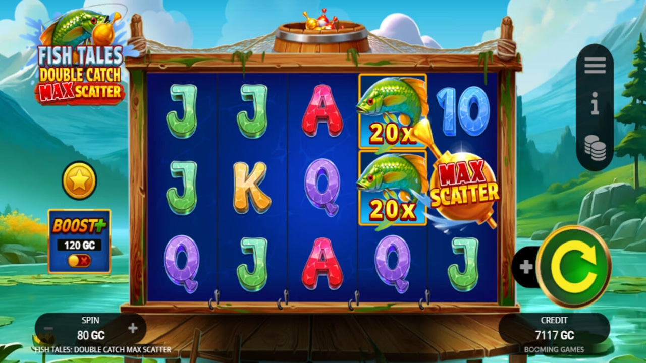 Fish Tales: Double Catch Max Scatter from Booming Games.