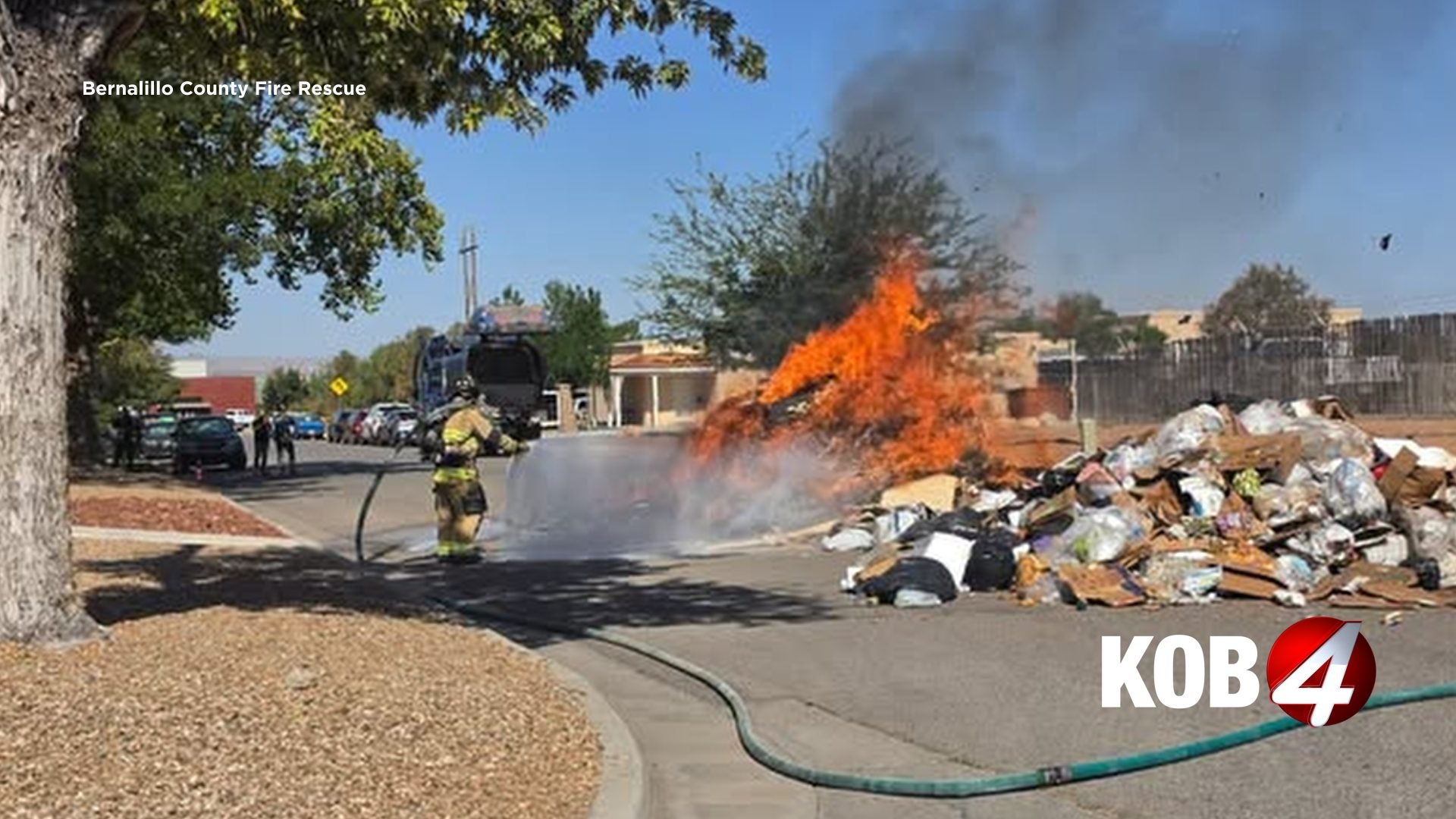 Trash truck load catches fire in Albuquerque