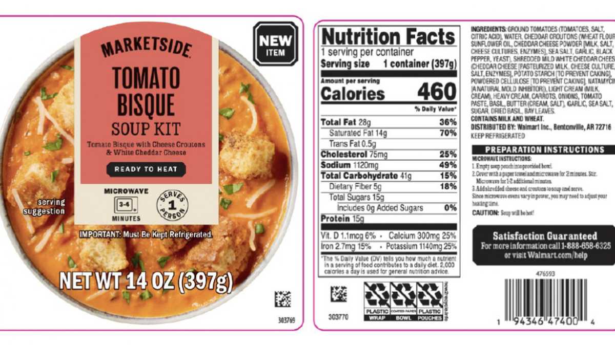 Walmart recalls tomato soup kits amid listeria contamination concerns, FDA says