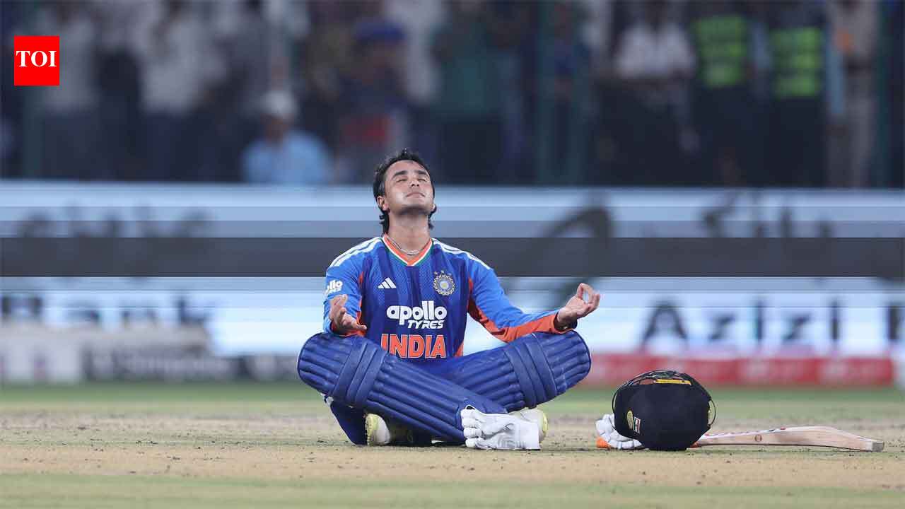 Abhishek Sharma pulls off yoga celebration after smashing fastest T20I century by Indian - WATCH | Cricket News