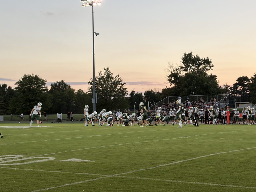 Archmere football lines up on offense at the start of its game against the St. Mark's Spartans, September 18. Photo Credit: Ryan Colasanti