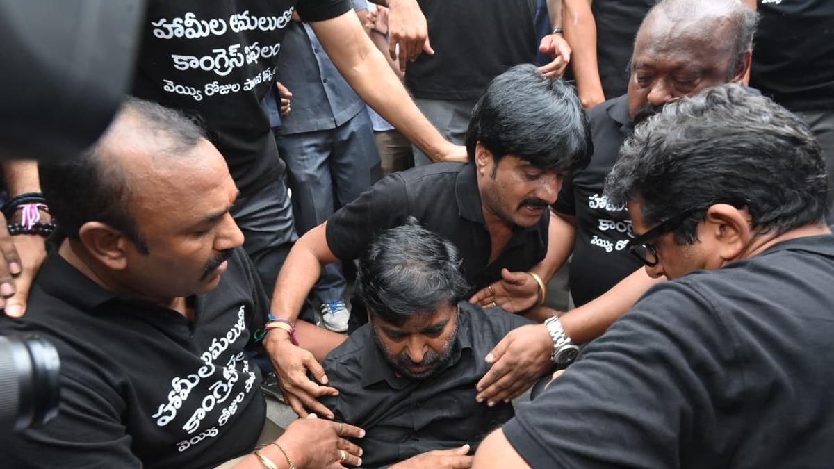 BRS MLAs prevented from Telangana Assembly for wearing black t-shirts with slogan ‘Congress failed to deliver promises in 1000 days’