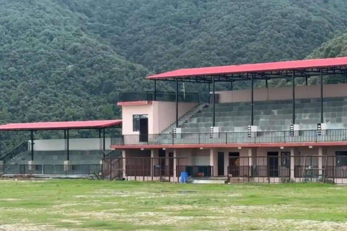 Construction work stadium being built in Khirsu is in its final stage