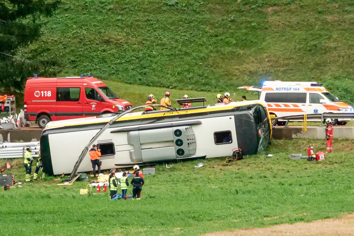 Dutch tour bus overturns in Switzerland, leaving several people dead, police say