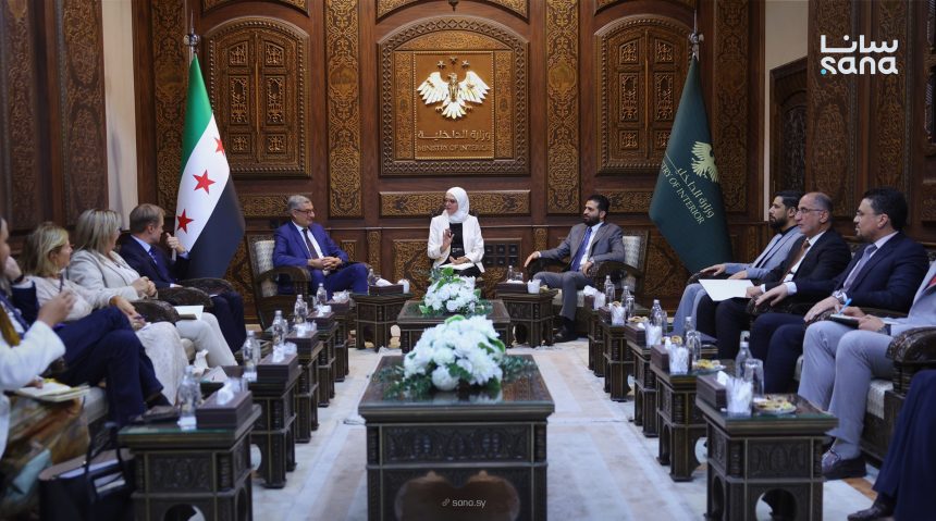 Syrian Parliament Speaker Abdul Hamid al-Awak received the delegation, headed by Olivier Cigolotti, in the presence of members of the parliament’s bureau.