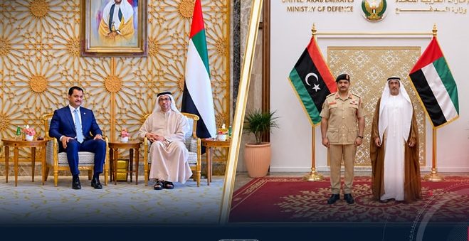 General Saddam Haftar Discusses Enhancing Relations and Defense Cooperation with the UAE in Abu Dhabi