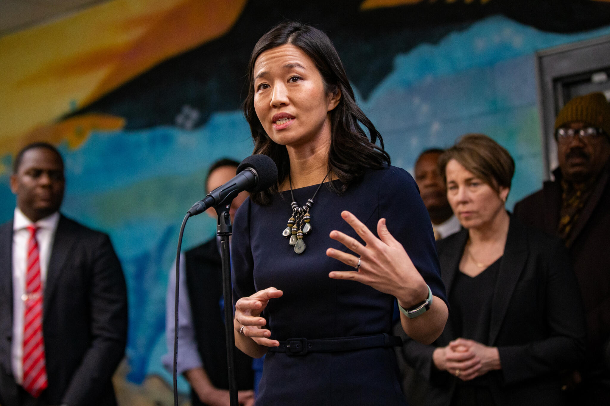 Mayor Michelle Wu during a 2024 press conference.