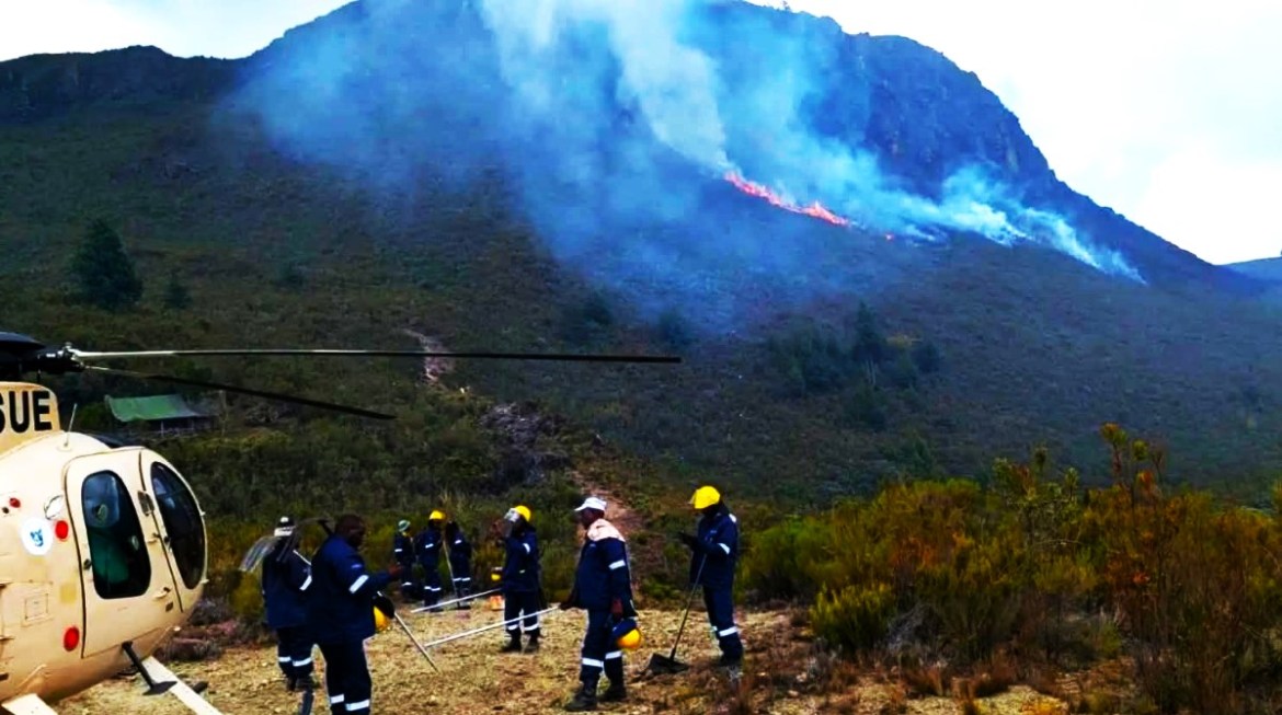 Mount Kenya and Kilimanjaro still puffing fires onto the skies