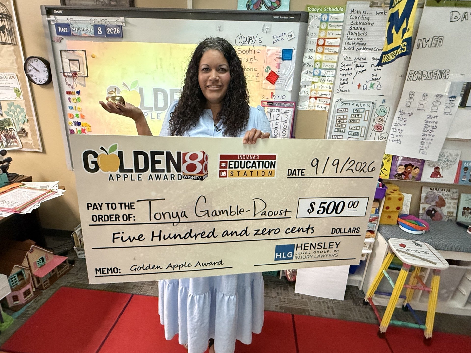 Mrs. Gamble-Daoust earns September Golden Apple award