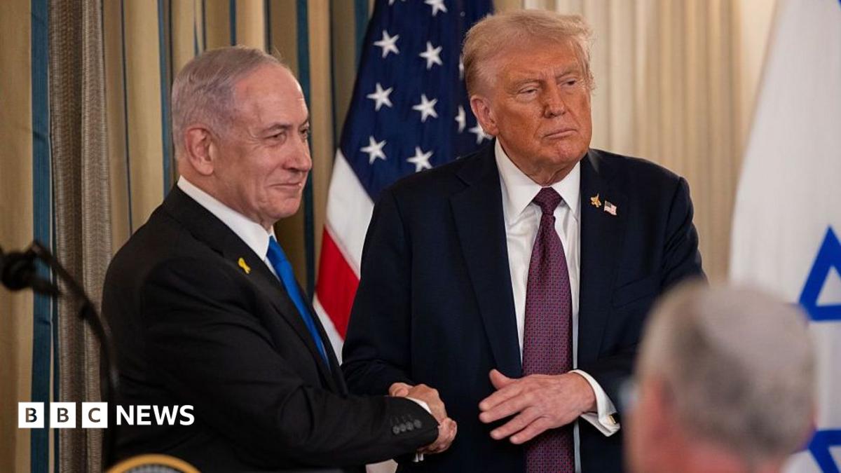 Trump and Netanyahu shaking hands in July at the White House