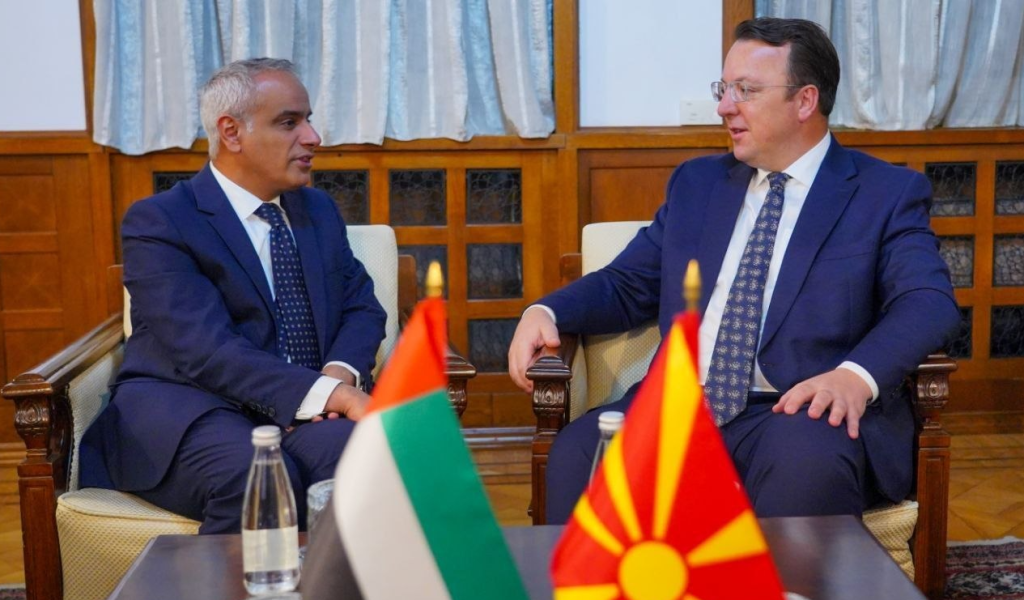 Nikoloski met with UAE Ambassador Al-Sebousi, discussed air links, infrastructure and tourism