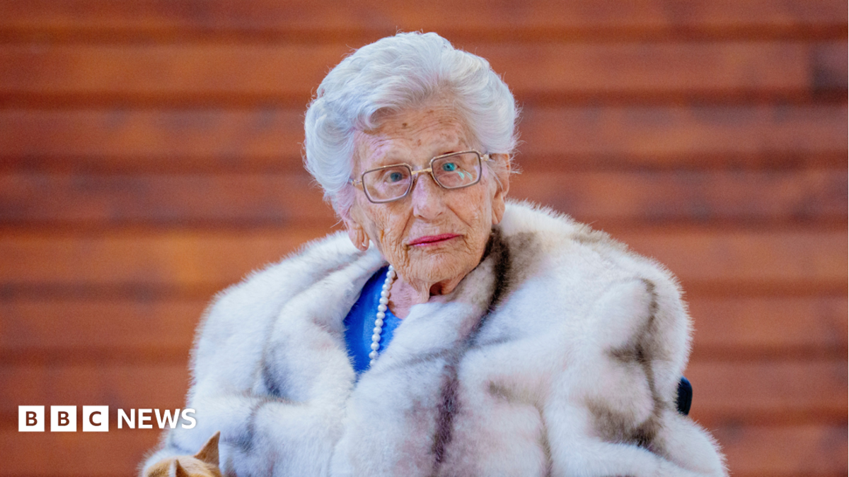 Princess Astrid is shown with white hair and wearing a thick coat aged 93 in May 2025