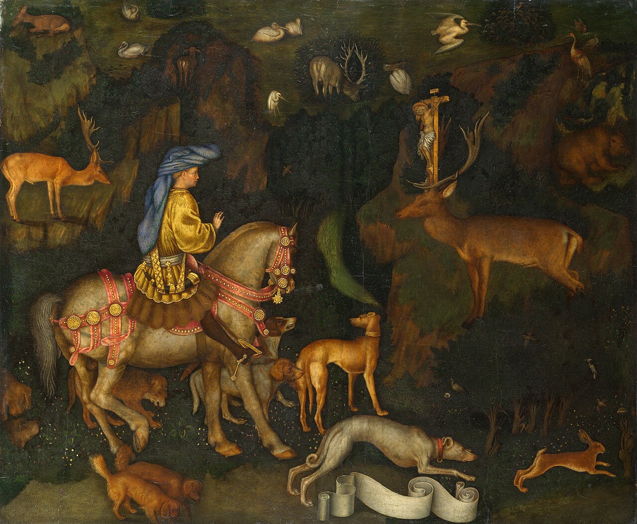 The Vision of Sant'Eustachio Por Pisanello - The Yorck Project (2002) 10.000 Meisterwerke der Malerei (DVD-ROM), distributed by DIRECTMEDIA Publishing GmbH. ISBN: 3936122202., Dominio público, https://commons.wikimedia.org/w/index.php?curid=156424