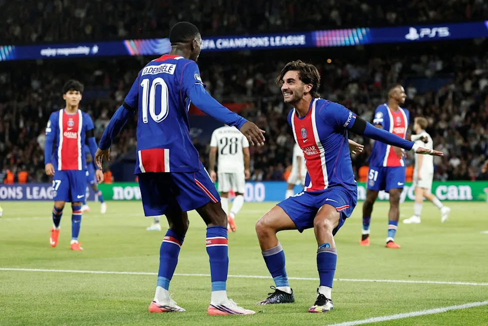 PSG rout Slovan Bratislava in Champions League Opener