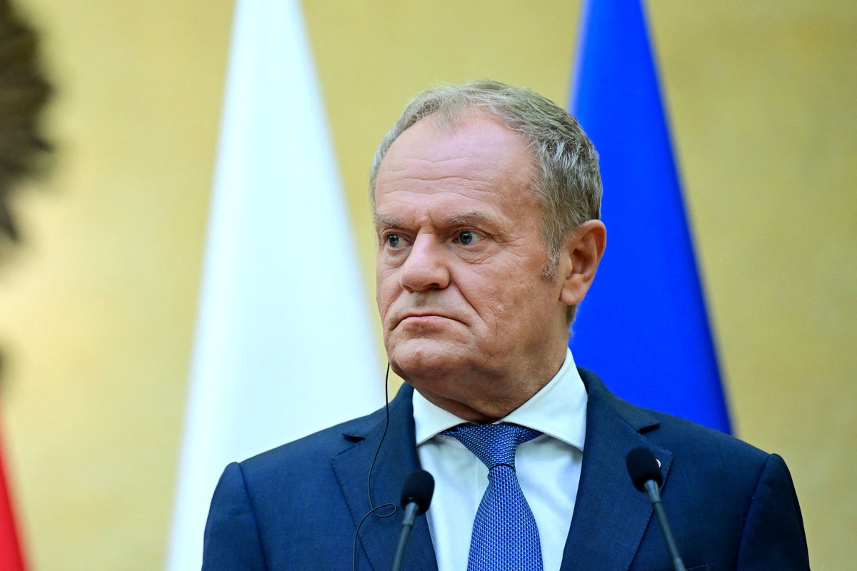 Poland won’t give up a ‘scrap of territory’, says Tusk after Putin drone attack warnings