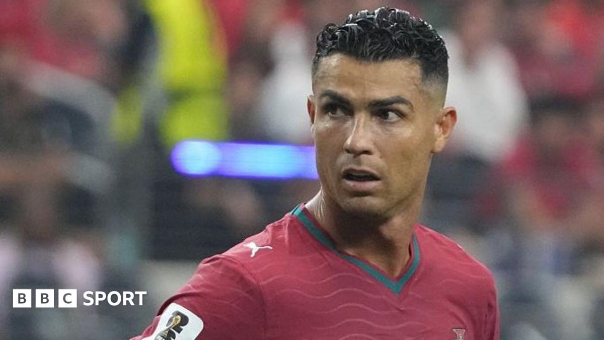 Cristiano Ronaldo looks on during Portugal's defeat by Spain at the 2026 World Cup