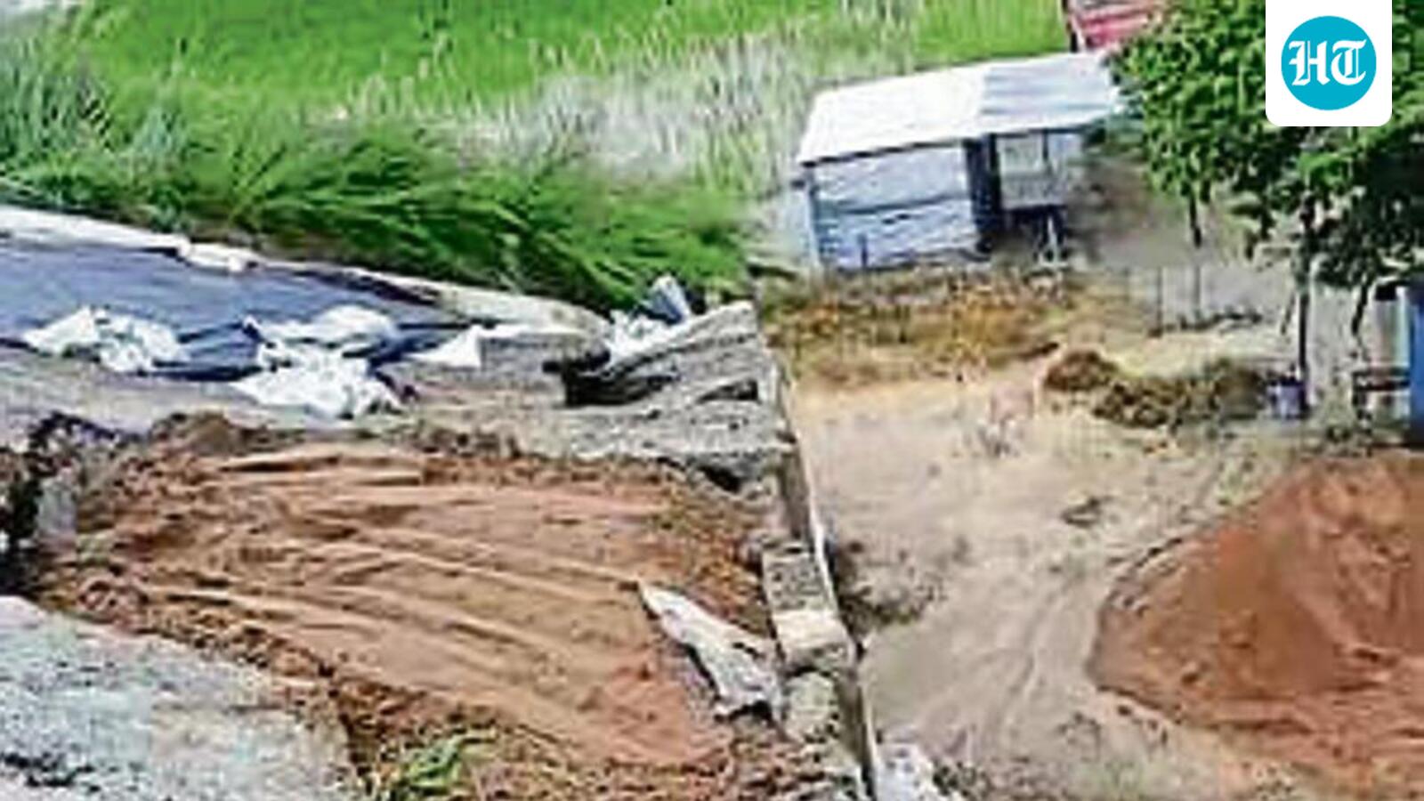 Rain washes away soil beneath Lucknow-Kanpur Expressway’s retaining wall in Unnao
