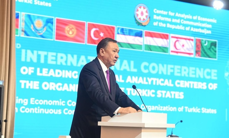 Secretary-General Kubanychbek Omuraliev delivers speech at 2nd International Conference of OTS Leading National Analytical Centers