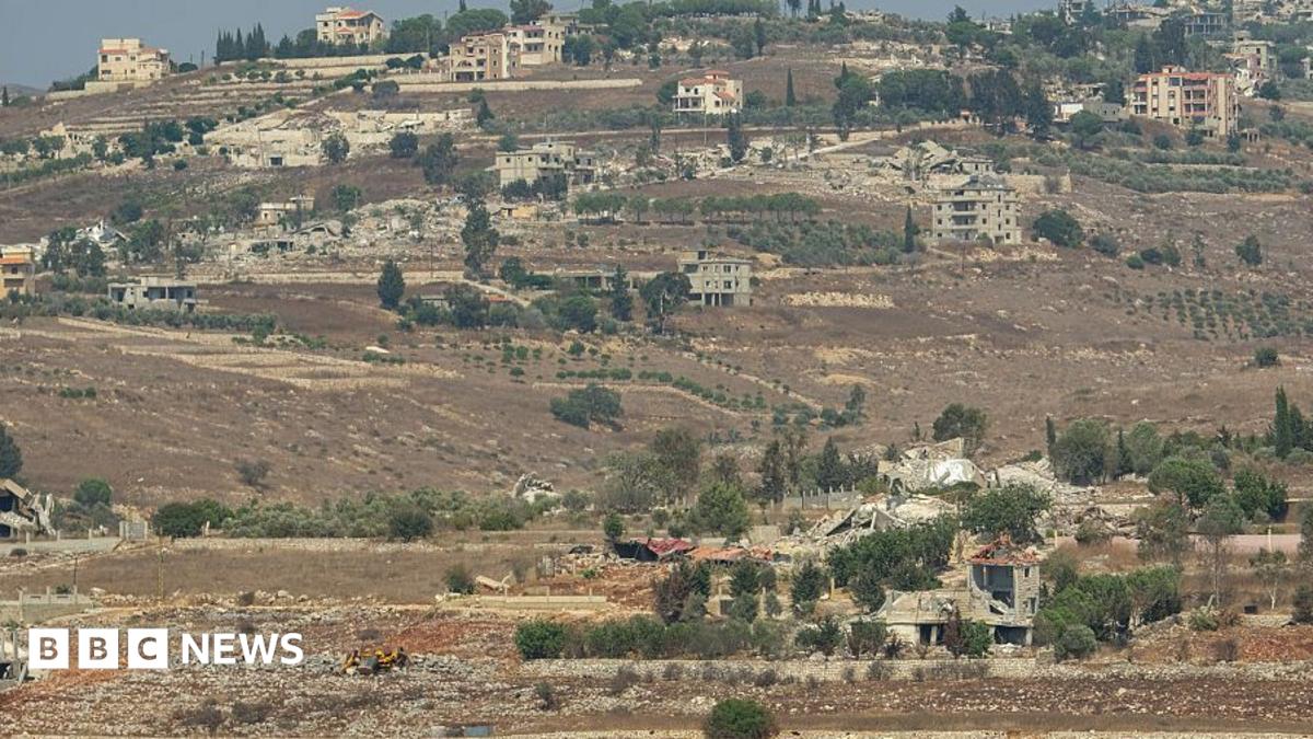 Buildings spread out in a southern Lebanon village.