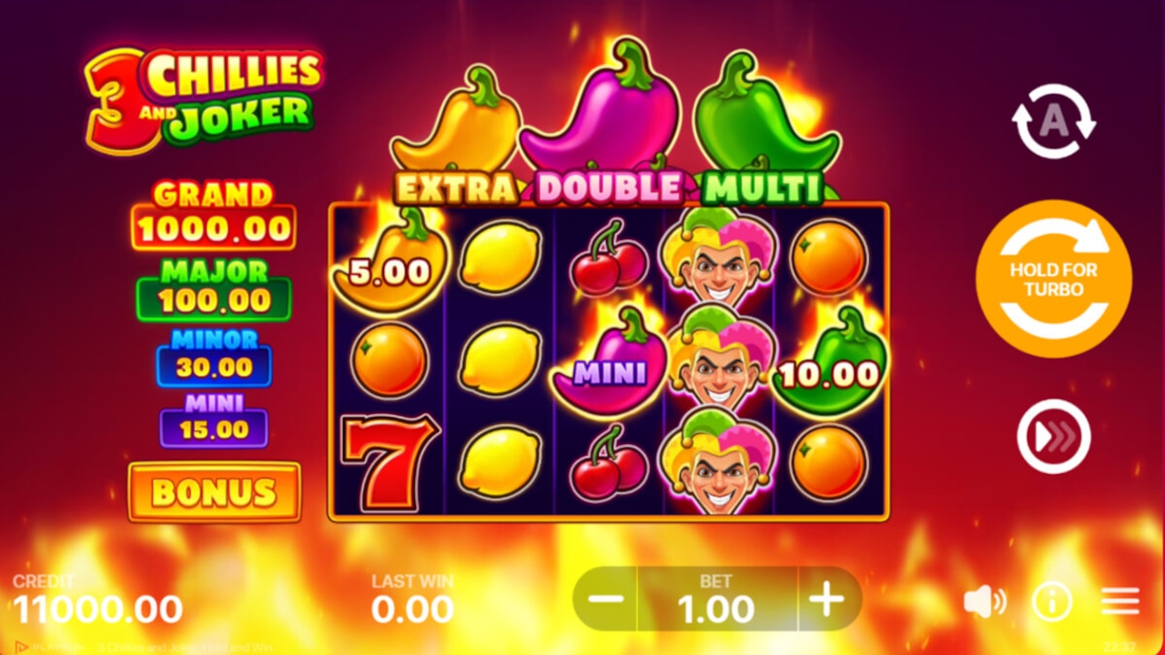 Featured image for a list of online social casinos in September - 3 Chillies and Joker: Hold and Win from Playson.