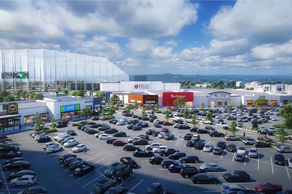 Plans for the revamped Everett Mall, called The Hub @ Everett, located at 1402 SE Everett Mall Way in Everett, Washington. (Brixton Capital)