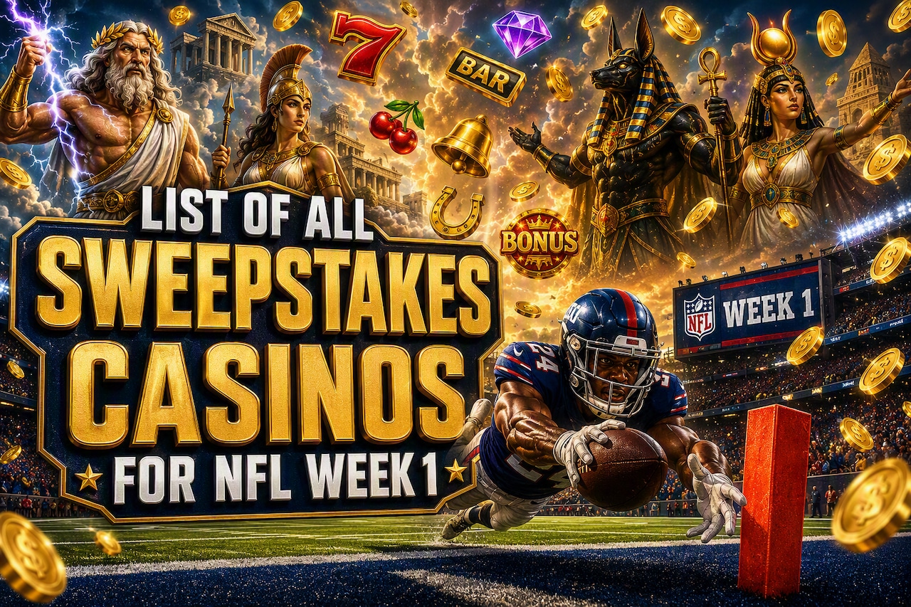 List of all sweepstakes casinos for NFL Week 1