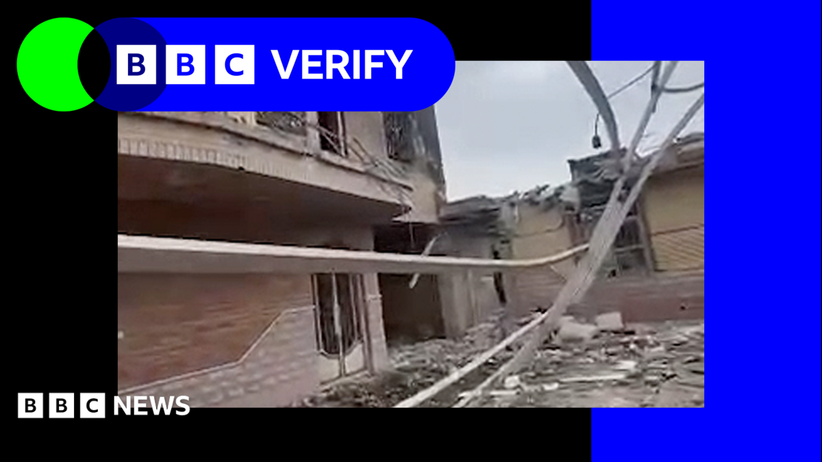 Damage to a building in southern Iran reportedly hit in an air strike
