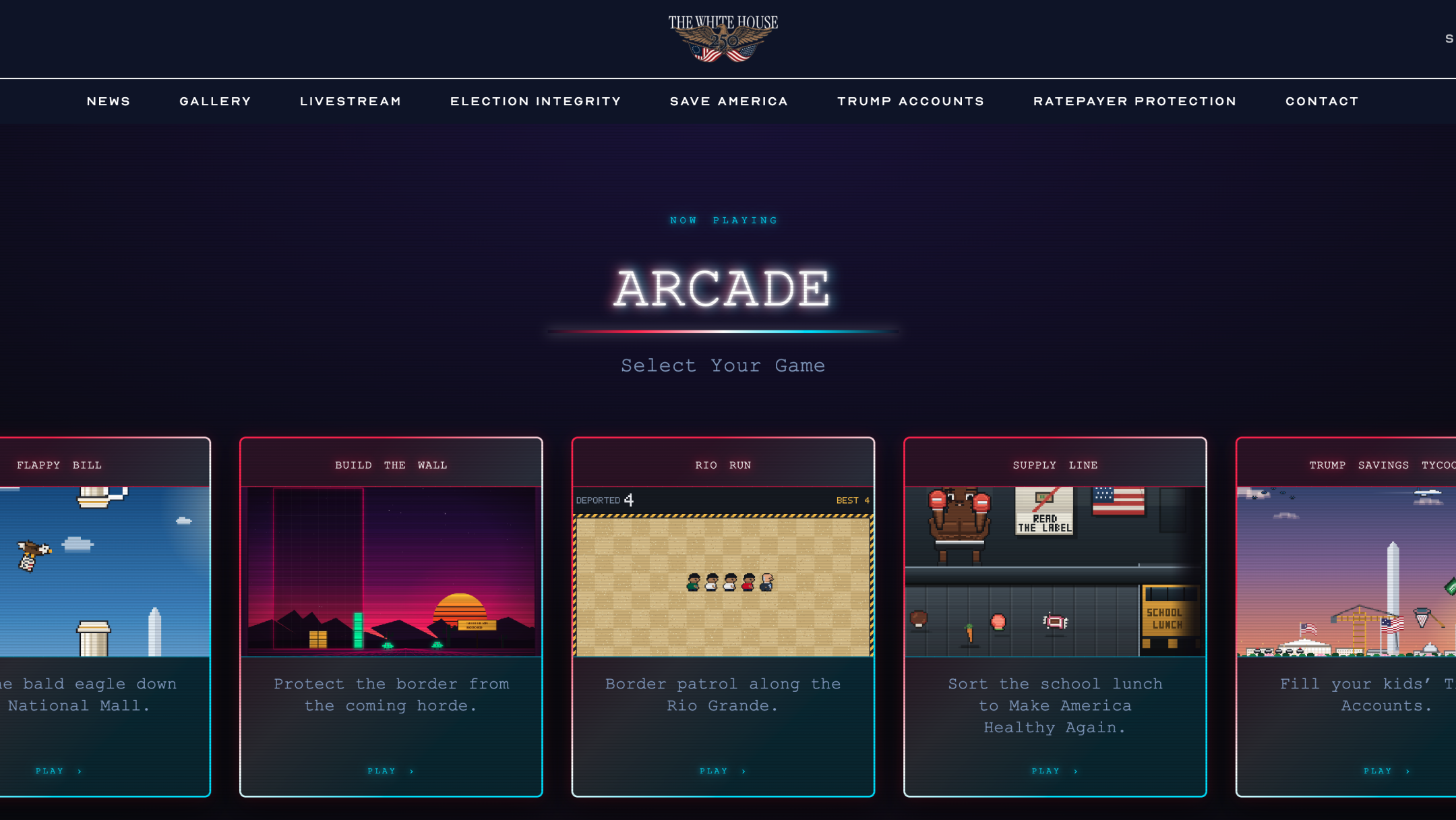 White House arcade games let players arrest immigrants, build border wall - Indianapolis News | Indiana Weather | Indiana Traffic
