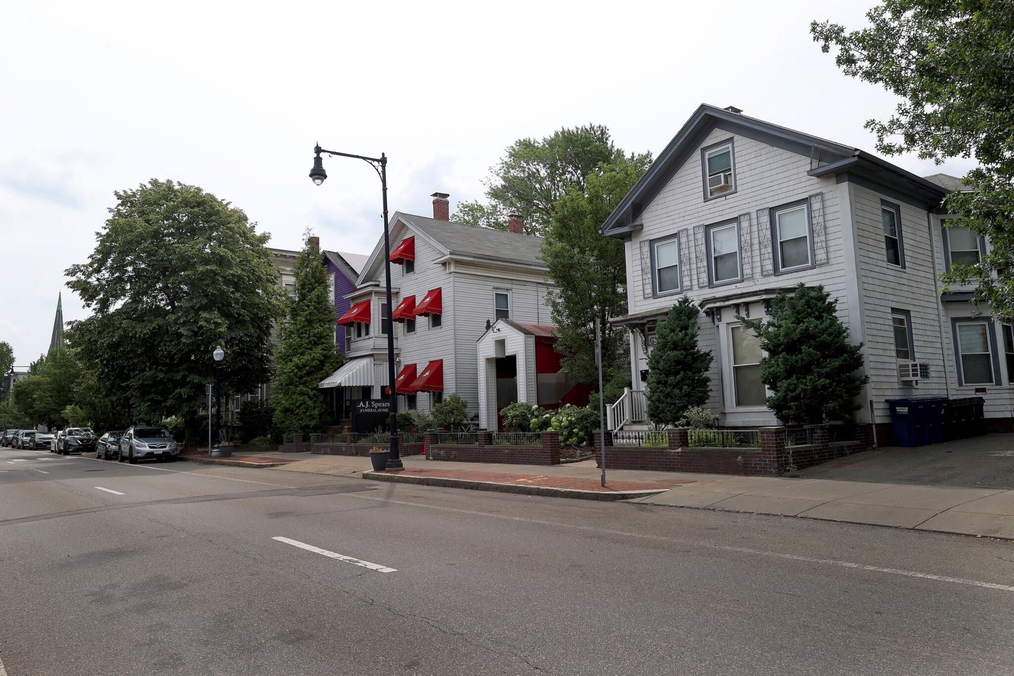 Homes on Western Avenue in Cambridge that were slated for demolition this past July.