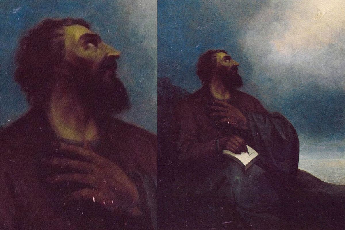 A painting of Mesrop Mashtots (1882) by Stepanos Nersissian