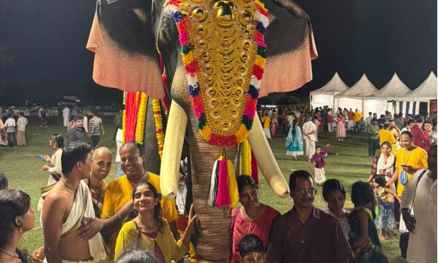 Adivi Sesh, PETA Gift Andhra’s First Mechanical Elephant to ISKCON Vizag