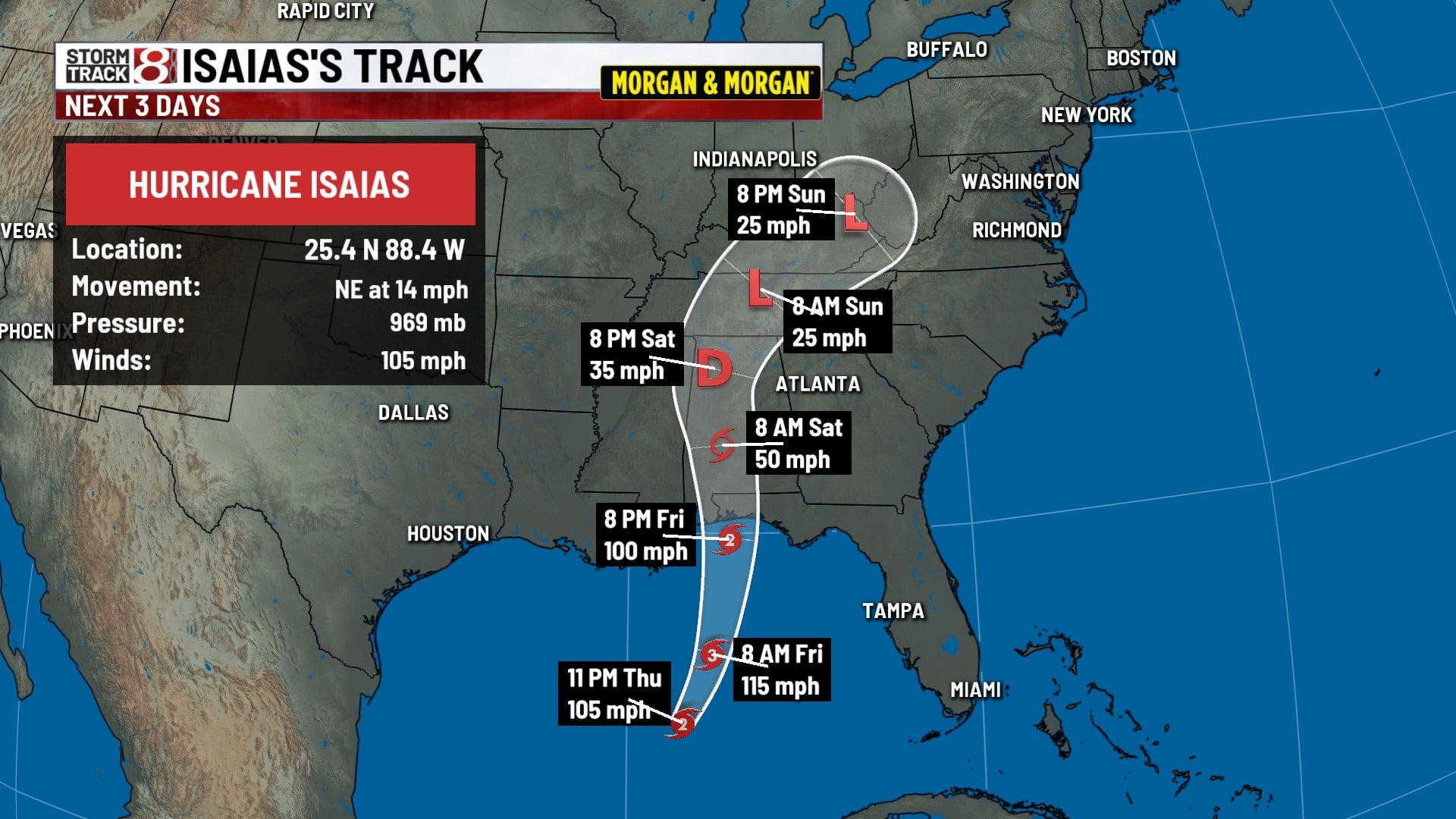 Alabama, Florida, Mississippi order evacuations ahead of Hurricane Isaias