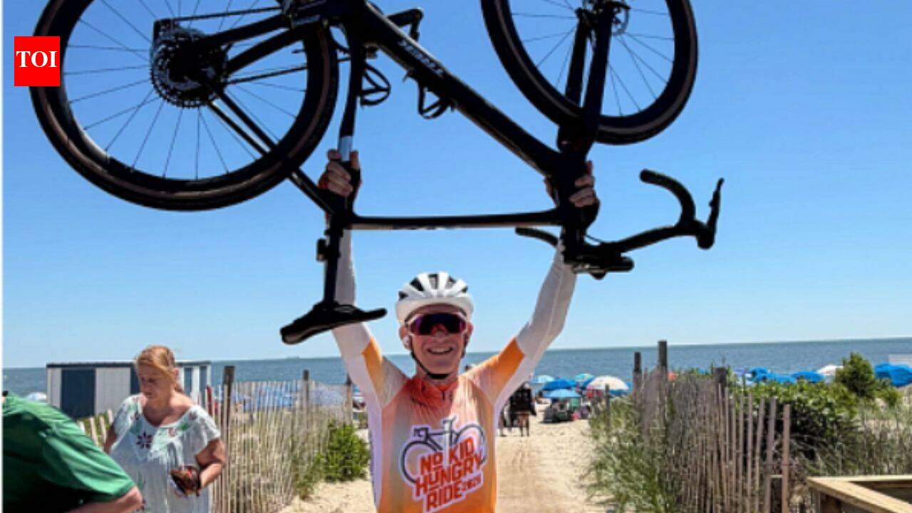 At 73, California cyclist Mark Strauss rode 3,200 miles from the Pacific to the Atlantic over 69 days to fight childhood hunger; his No Kid Hungry campaign has now raised $740,000 toward a $1 million goal