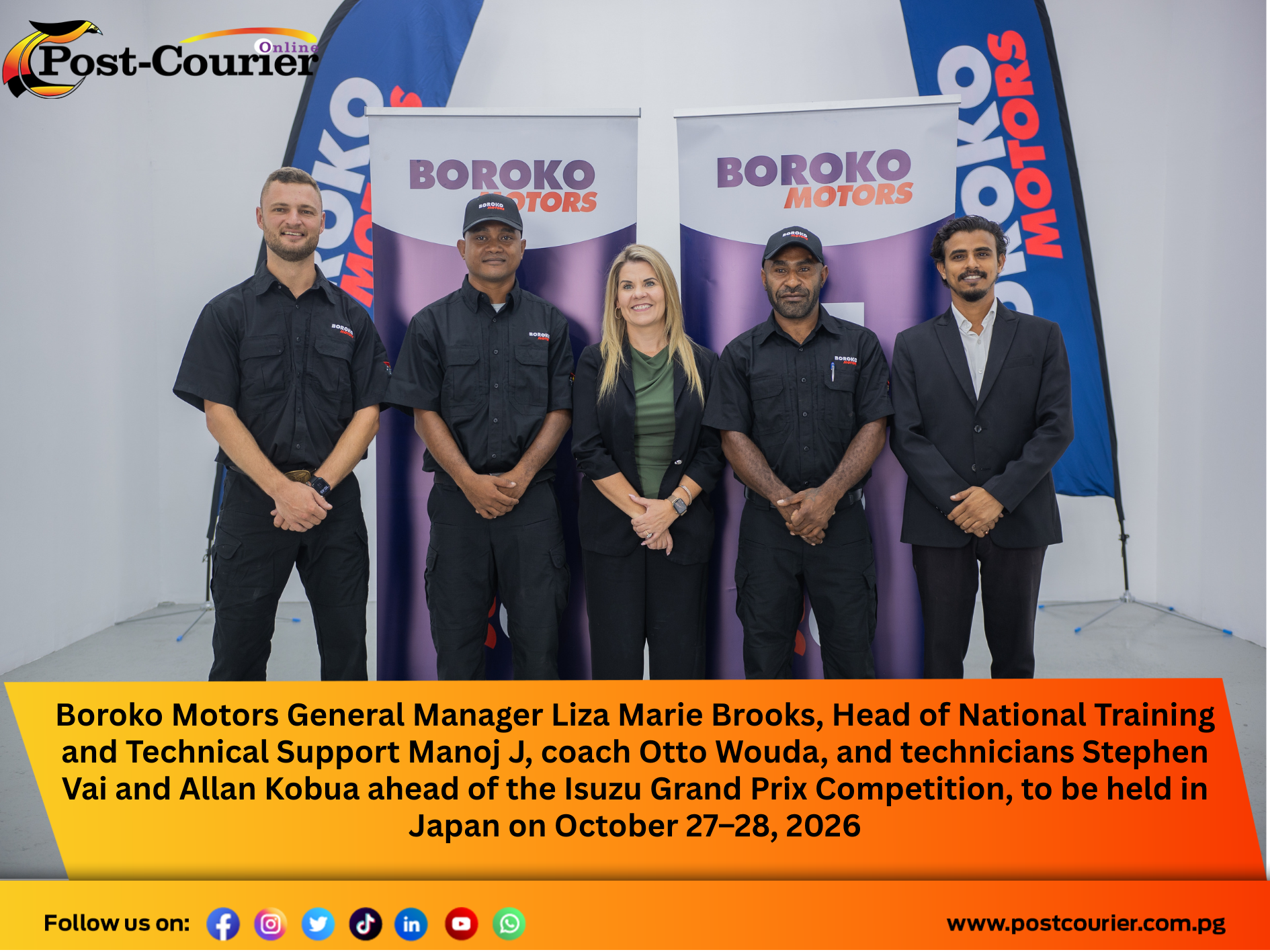 Boroko Motors technicians to fly PNG Flag in Japan