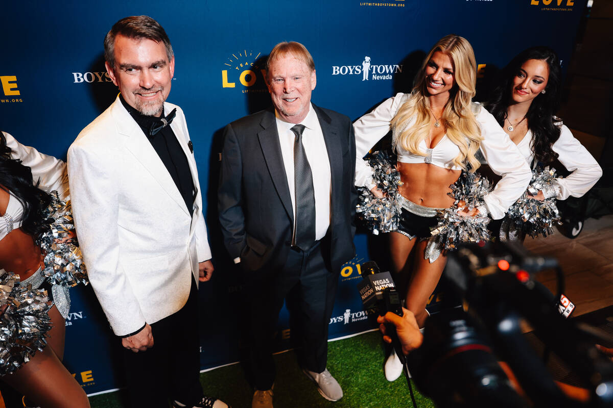Mark Davis answers questions from reporters at Boys Town Nevada’s Impact Gala: Team Up f ...