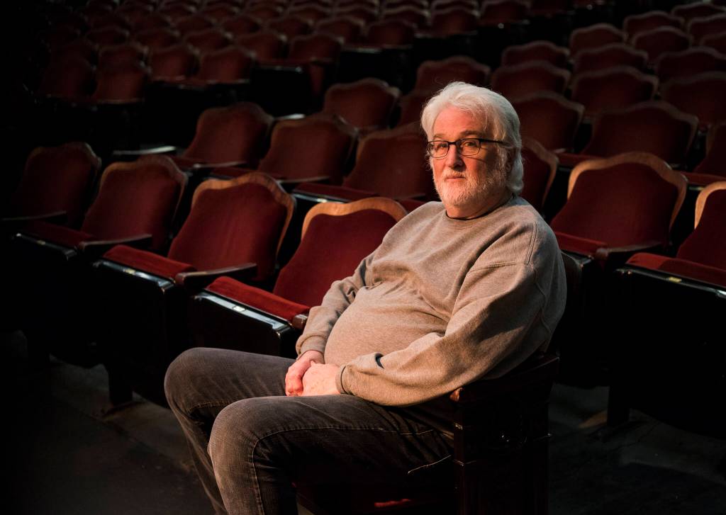 Everett Historic Theatre manager Curt Shriner on Thursday, Feb. 3, 2022 in Everett. (Olivia Vanni / The Herald)