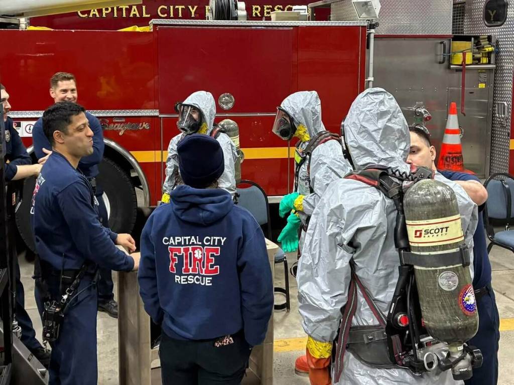 A suspicious envelope sent to state election officials prompted a swift emergency response from Capital City Fire Rescue over the weekend. (Capital City Fire Rescue)