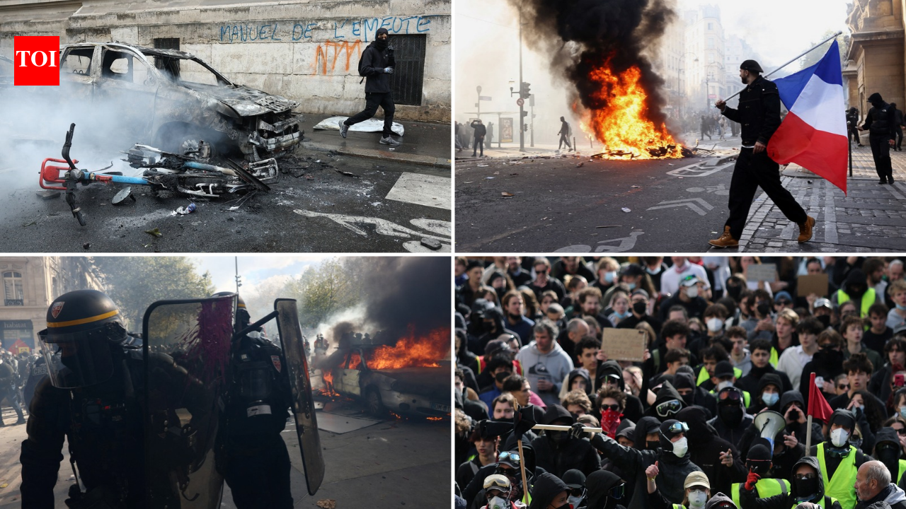 France protests turn violent: Fires, looting and 1,200 arrests; Macron vows action