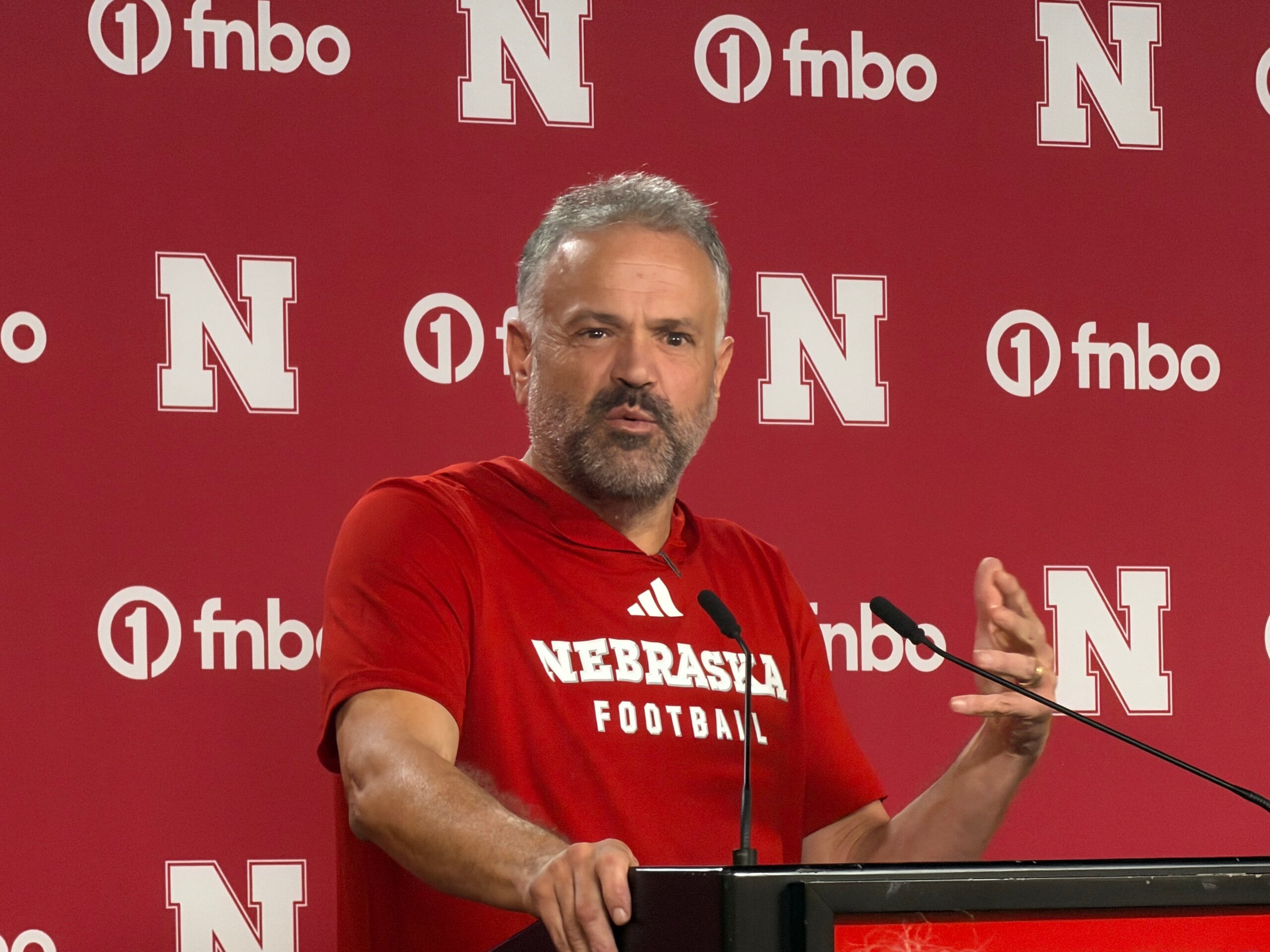 Matt Rhule speaks with media, scouting Oregon