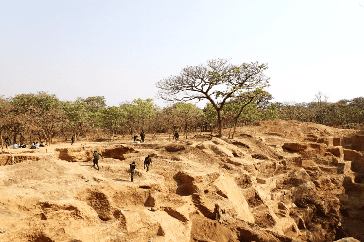 The Kila gold mine, on the northern edge of Nigeria’s Gashaka-Gumti National Park, before its closure in July 2026 by Nigeria’s National Park Service and the Africa Nature Investors (ANI) Foundation, with support from the Nigerian military. Image courtesy of the Africa Nature Investors Foundation.