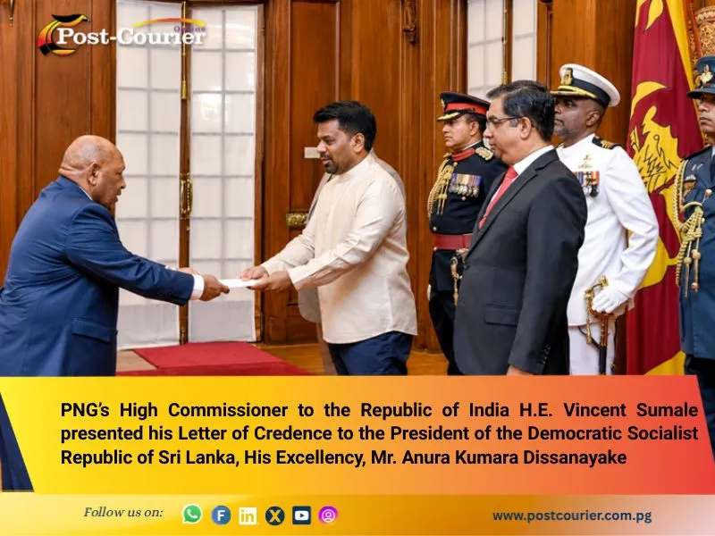PNG’s High Commissioner to India Presents his letter of Credence to the President of Sri Lanka