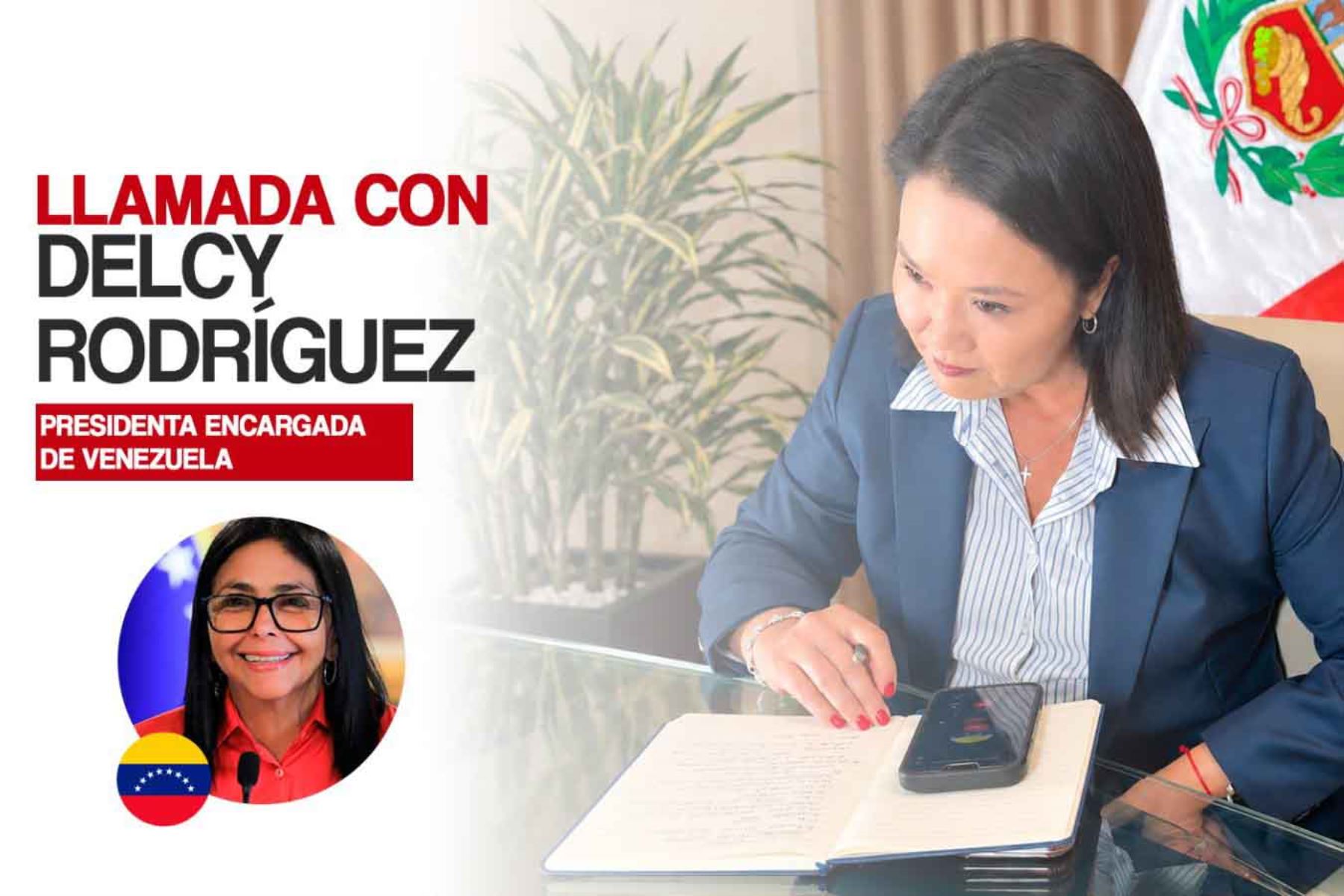 Peru's President addresses migration with Venezuelan President Delcy Rodriguez