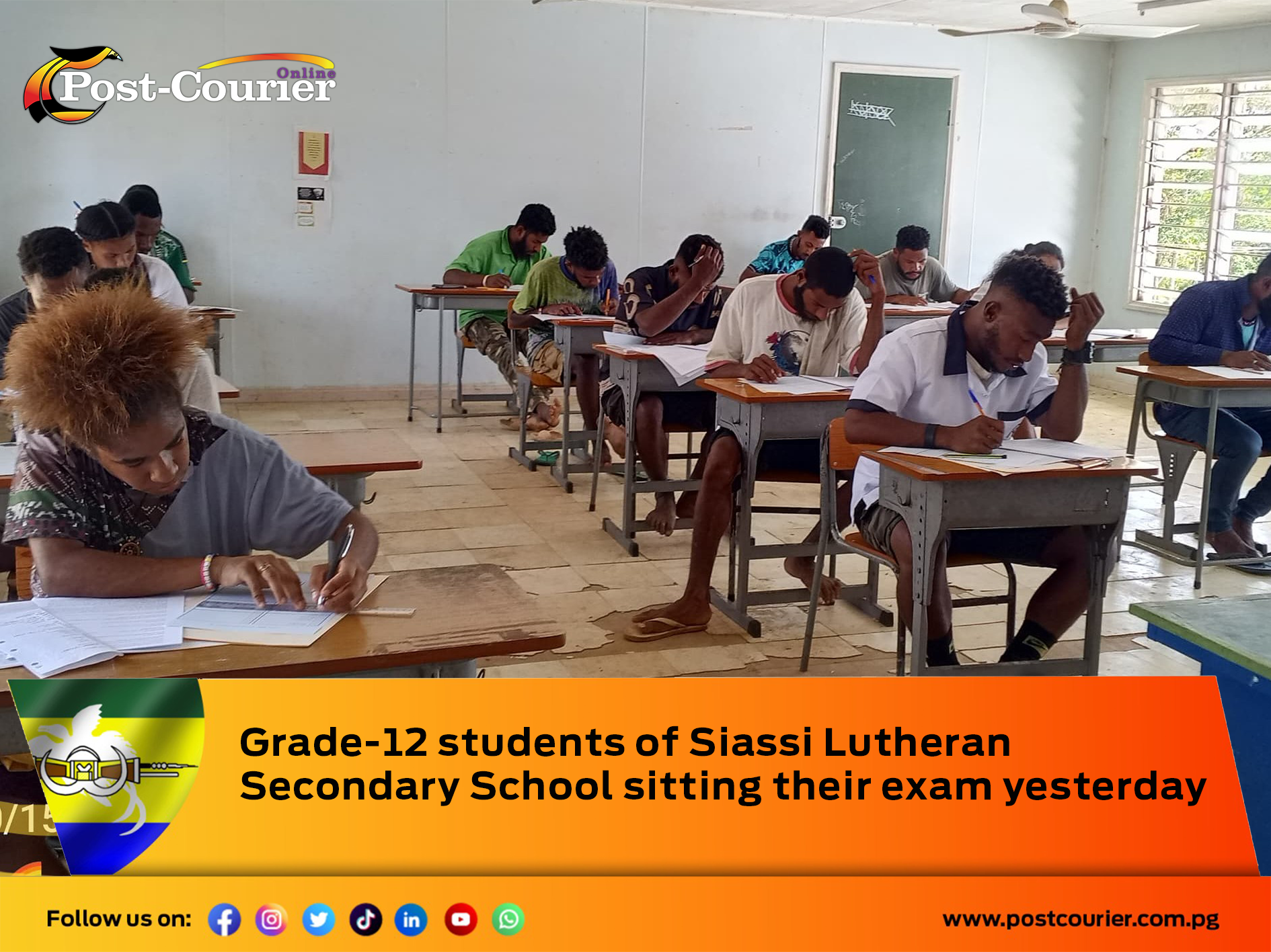 Pioneer garde-12 Siassi School sits exam despite challenges