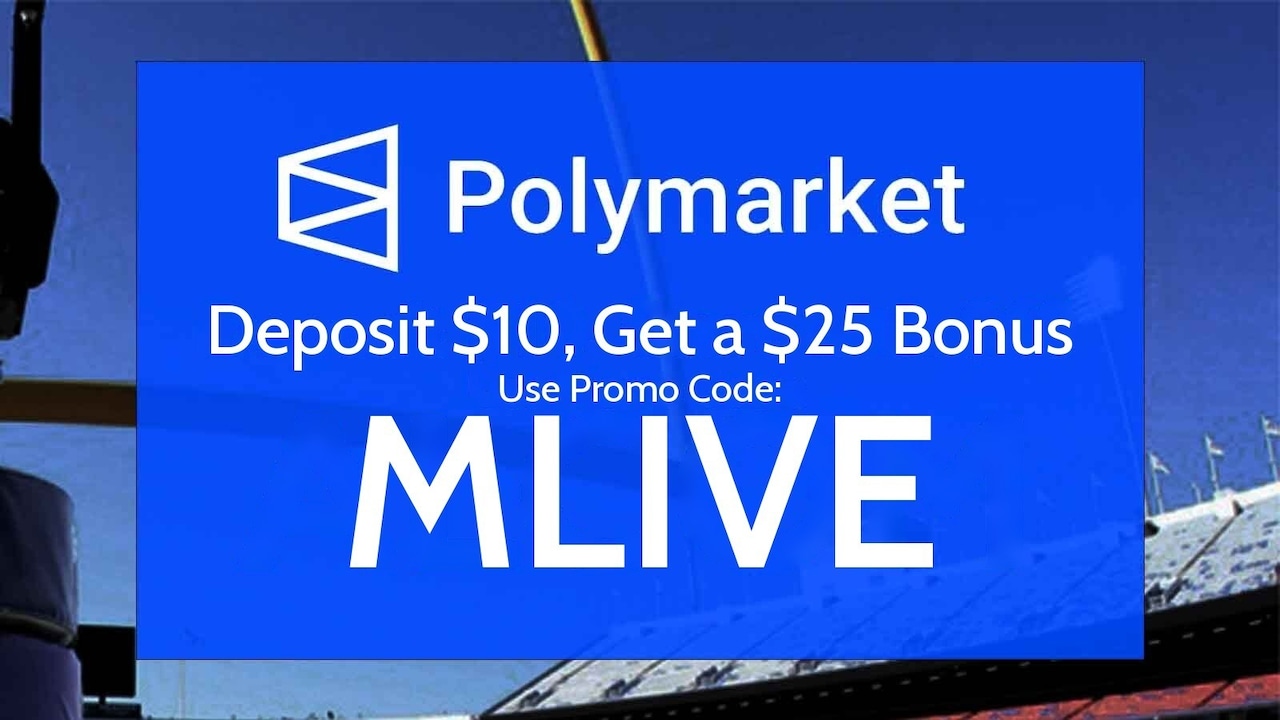 The Polymarket promo code MLIVE unlocks a $25 bonus for a $10 deposit.