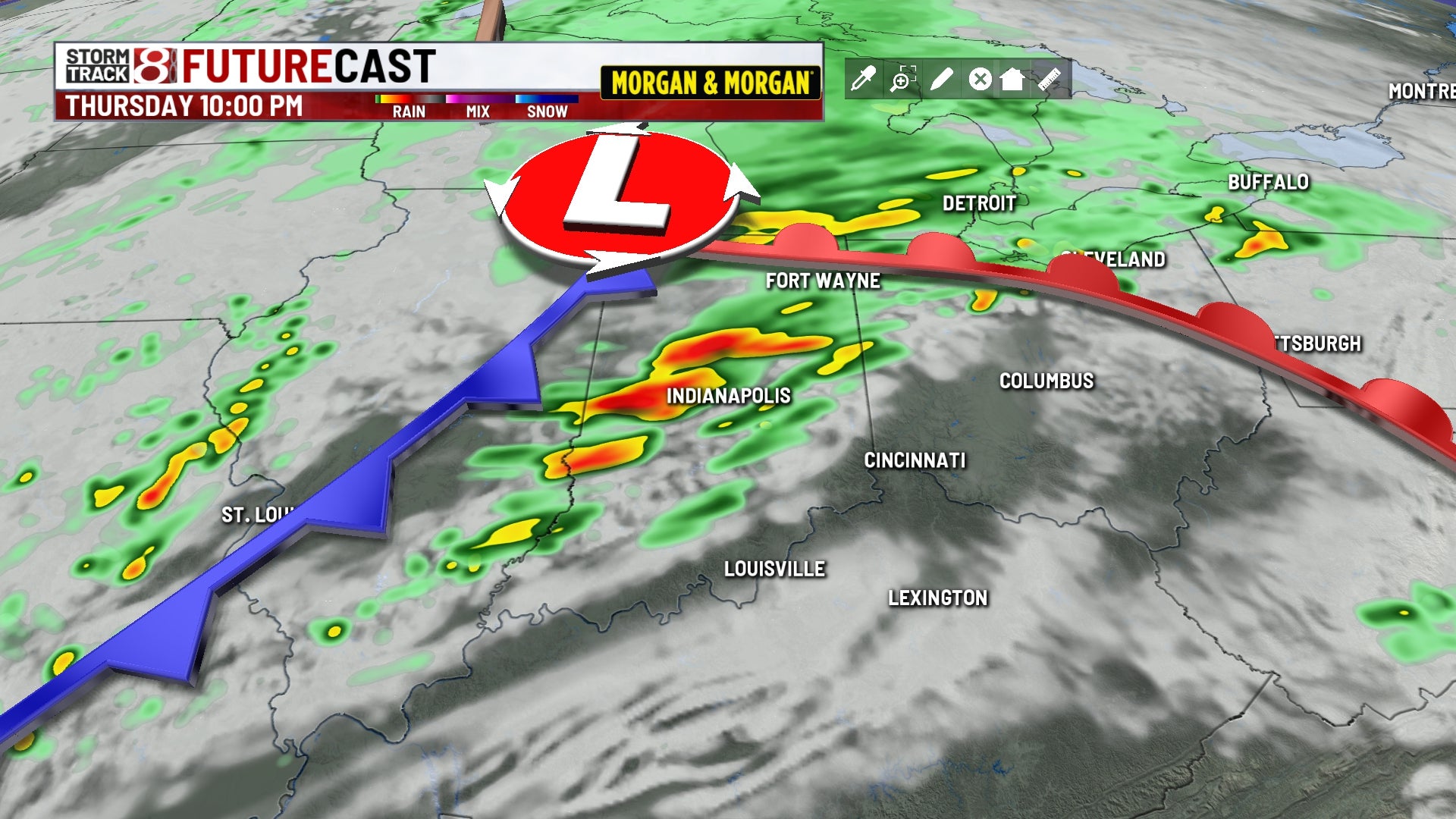 Rain & Storm chance with a cold front Thursday, much cooler Friday and this weekend