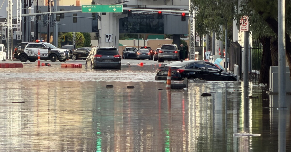Rain from Tropical Storm Rachel causes flooding across Las Vegas