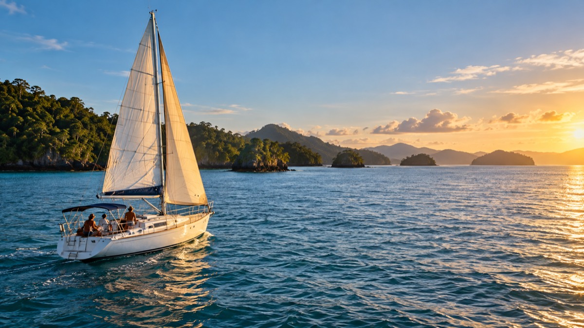 Illustrative AI-generated image of sailing along Panama’s Pacific coast