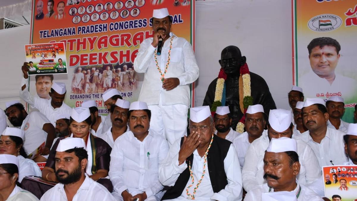 Telangana Congress Seva Dal organsies satyagraha, seeks CEC Gyanesh Kumar’s resignation