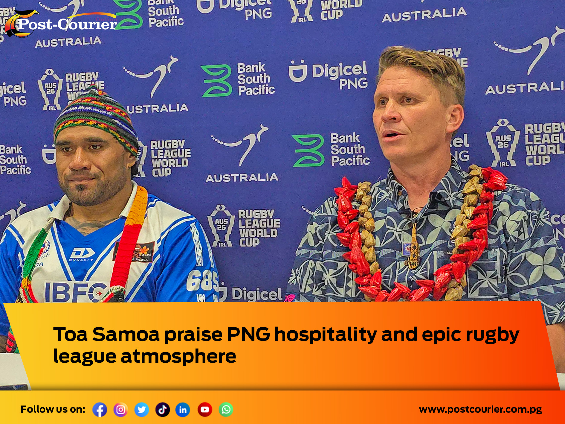 Toa Samoa praise PNG hospitality and epic rugby league atmosphere